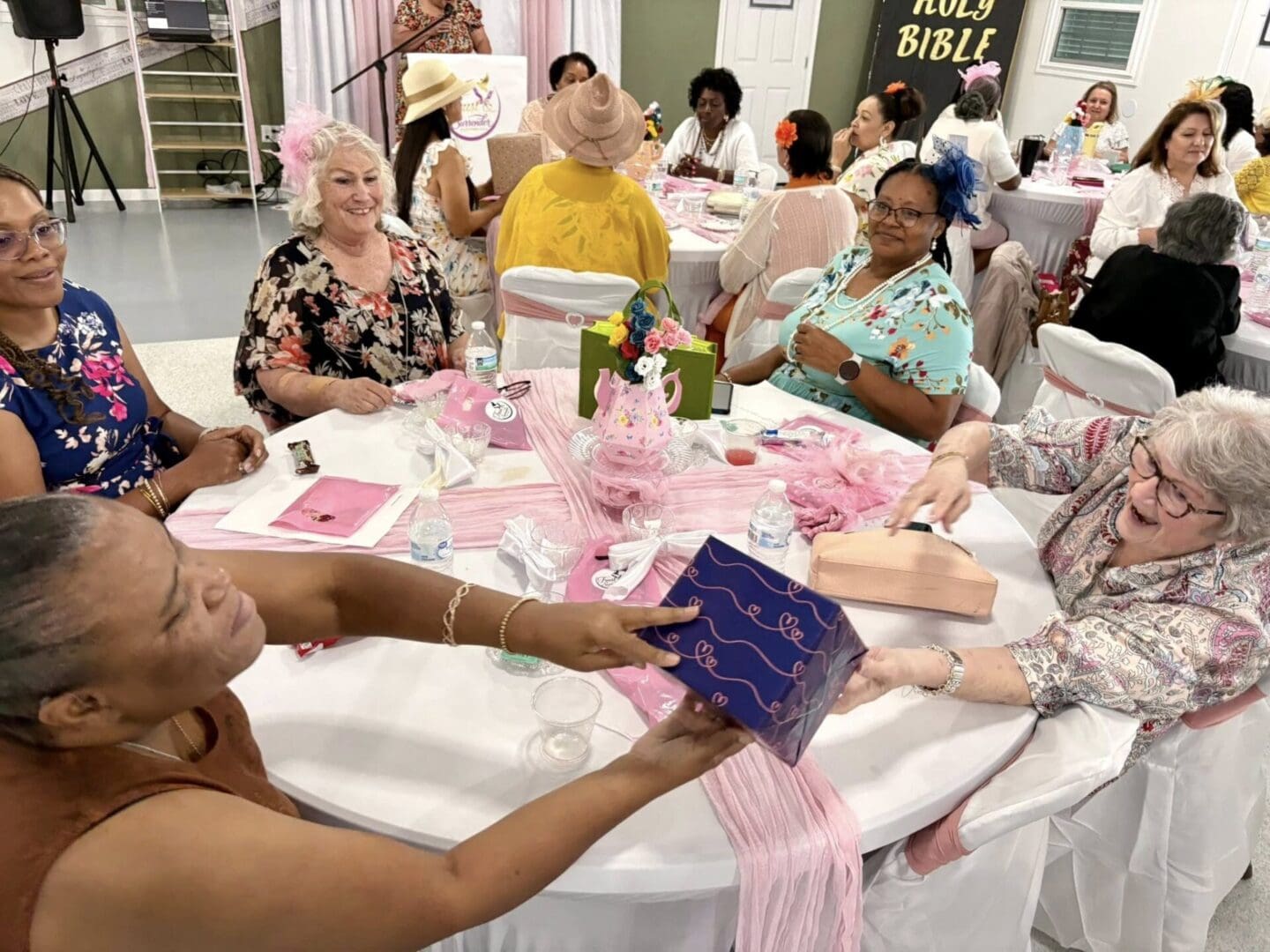 Passing a gift around the table