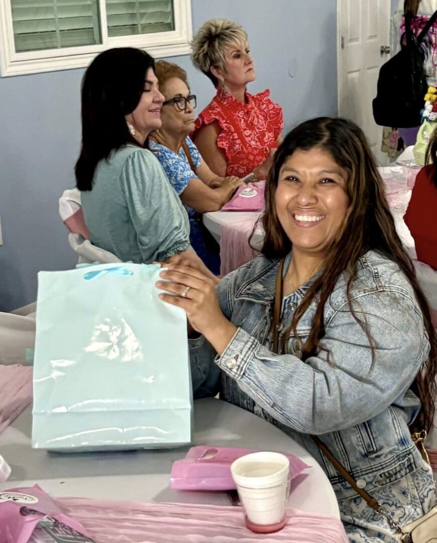 Door prize winner smiling