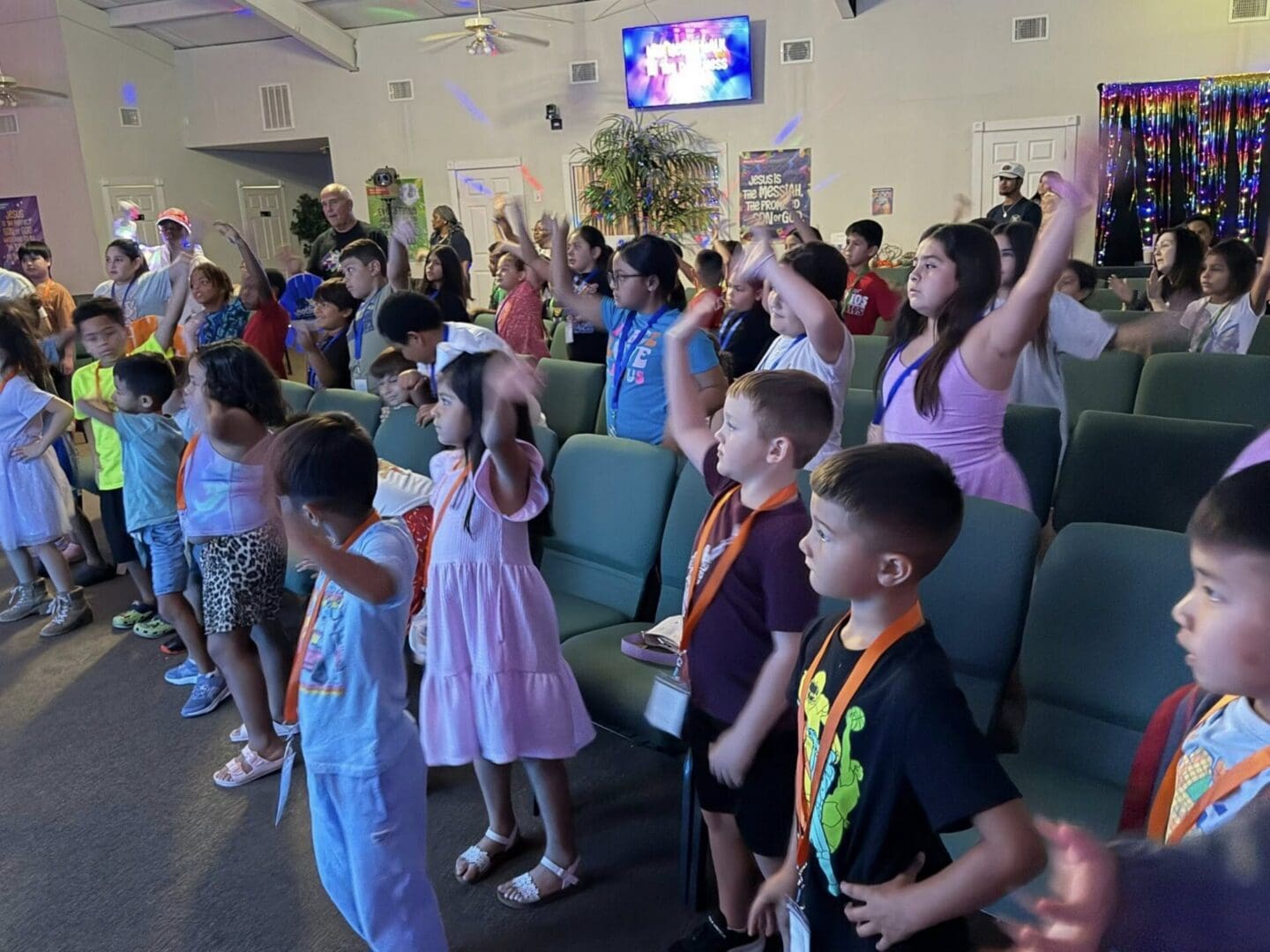 Kids Worshiping in Sanctuary